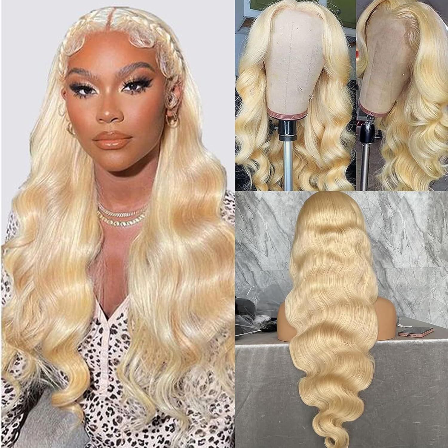 Former LACE Head Cap LACE FRONTAL WIG13x4 Straight 613 BLONDE Straight Hair