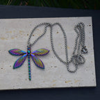 Colorful Rainbow Dragonfly Keychain Keyring