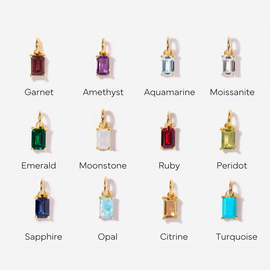 Titanium Steel Necklace Rectangle December Birthstone Pendant Collarbone Chain