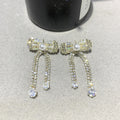 Niche New Arrival Sparkling Diamond Bow Tassel Earrings
