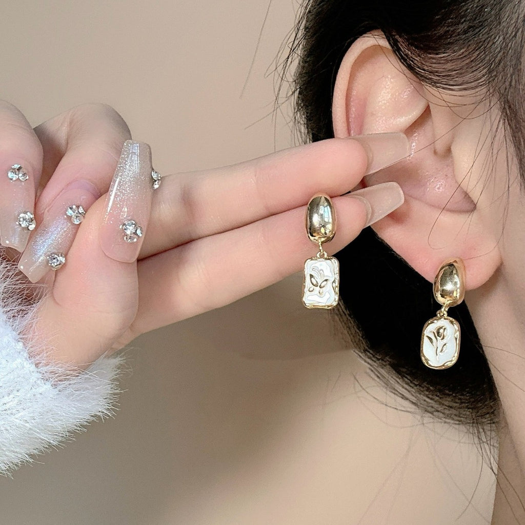S925 Silver Needle Asymmetric Ear Stud Female