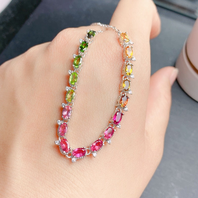 Casual Natural Tourmaline Bracelet For Women