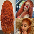 Front Lace Small Curly Orange Curly Hair Chemical Fiber Fake Head Cover
