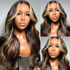 Highlight Ombre Lace Front Wavy Lace Glueless Wig