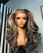 Highlight Ombre Lace Front Wavy Lace Glueless Wig