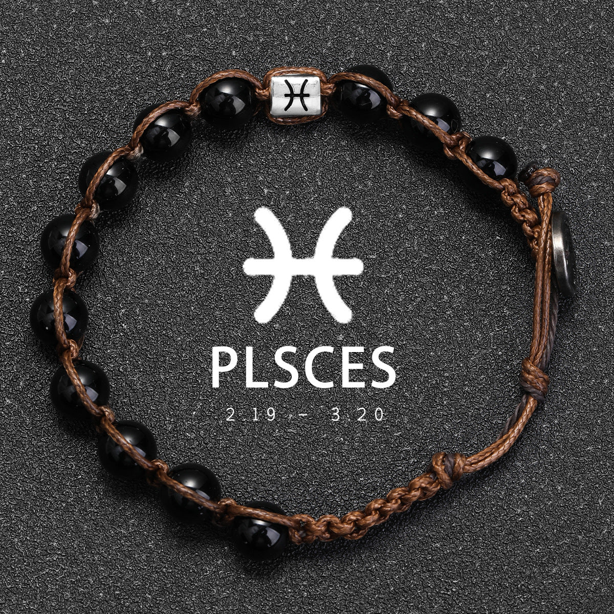 Natural Stone 12 Zodiac Obsidian Hand-woven Bracelet Accessories Stainless Steel Taurus