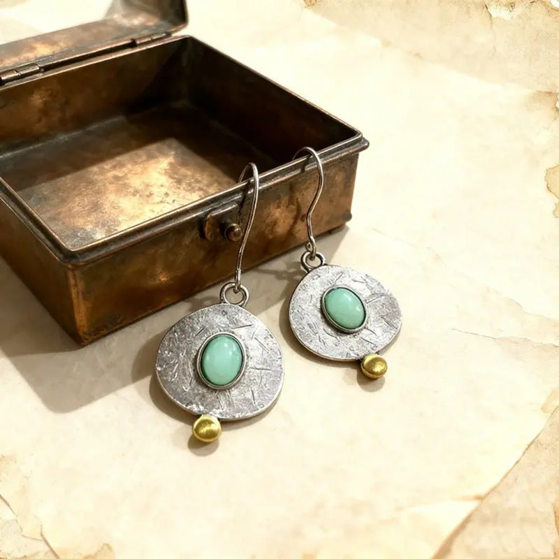 Women's Vintage Light-green Crystal Earrings