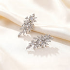 Zircon Leaf Earrings For Women