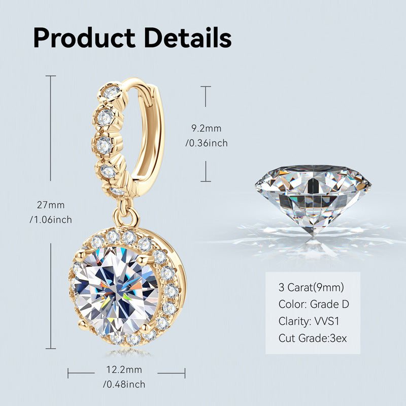 Mosangshi Luxury Light Luxury Full Diamond Earrings