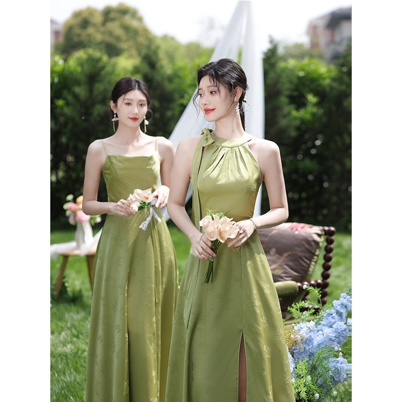 Green National Style Element Bridesmaid Dress