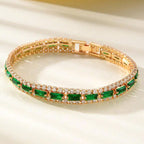 Men's And Women's Fashion Full Diamond Zirconia Double-row Tennis Chain Bracelet