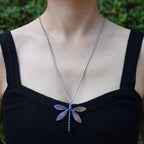 Colorful Rainbow Dragonfly Keychain Keyring