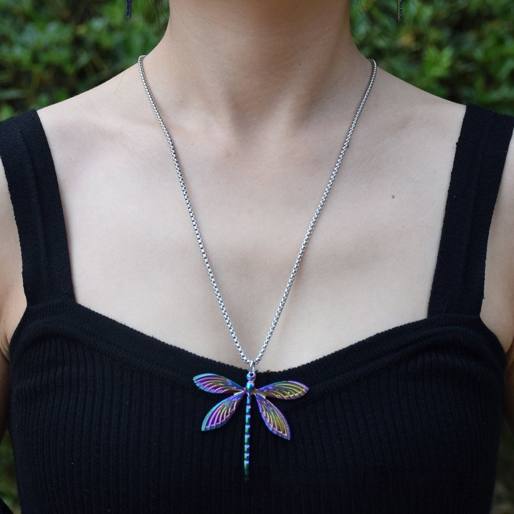 Colorful Rainbow Dragonfly Keychain Keyring