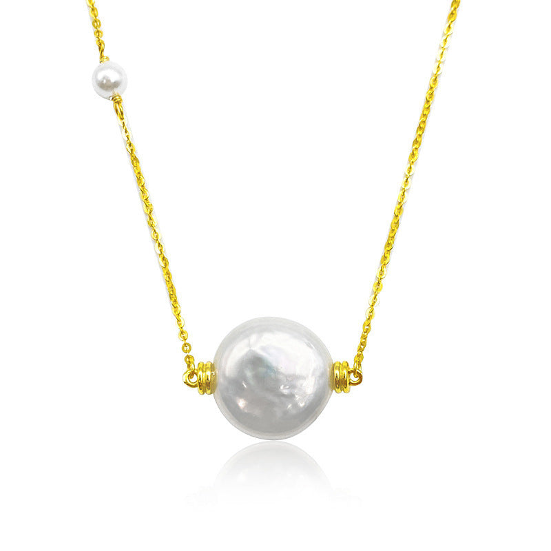 Natural Baroque Pearl Necklace Women's S925 Sterling Silver