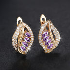 Women's Colorful Electroplated Leaf Earrings