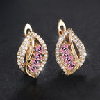Women's Colorful Electroplated Leaf Earrings