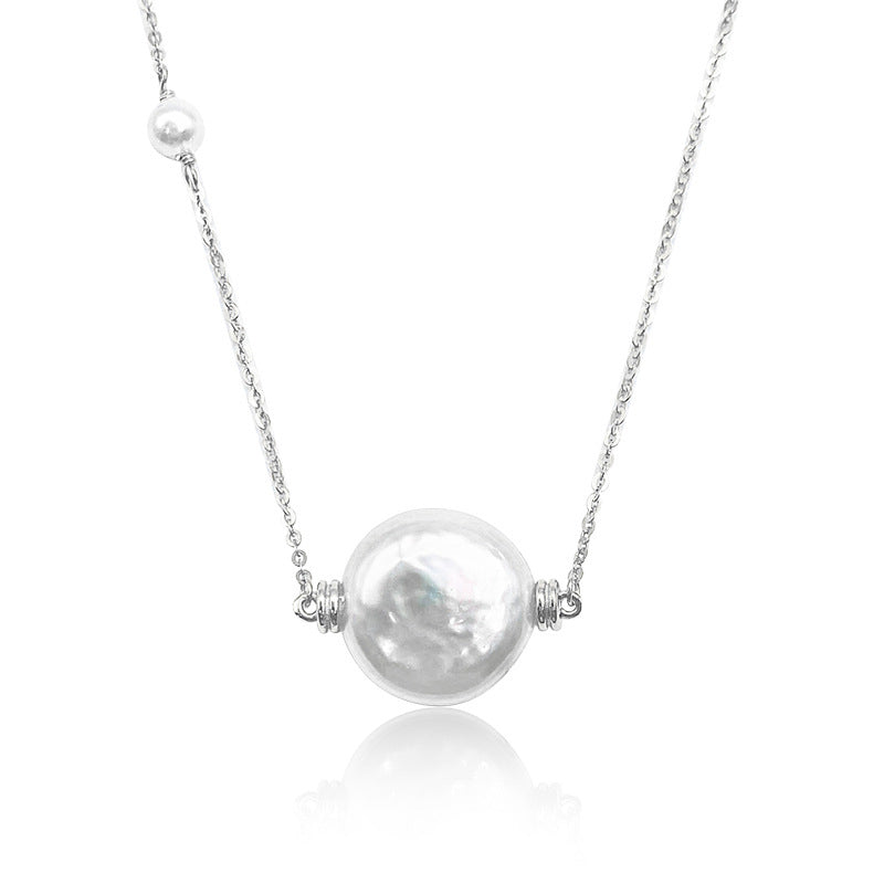 Natural Baroque Pearl Necklace Women's S925 Sterling Silver