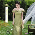 Green National Style Element Bridesmaid Dress