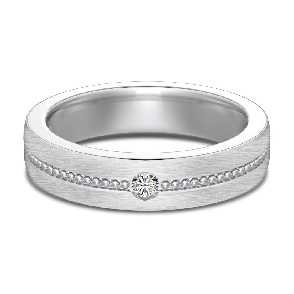 S925 Sterling Silver Ring Men's And Women's Light Luxury High-grade Zircon Inlaid Personality Simple Daily