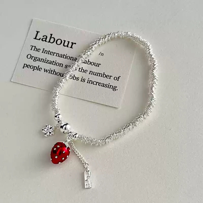 Berry's Worries Silver Ring Bracelet For Women