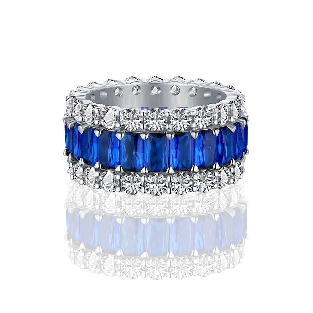 Simulated Diamond Zircon Fire Colored Gemstone Ring