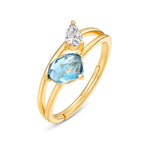 Fashion Light Luxury Sky Blue Topaz Ring