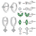 Fashionable Emerald Inlaid Zircon Earrings With Earrings