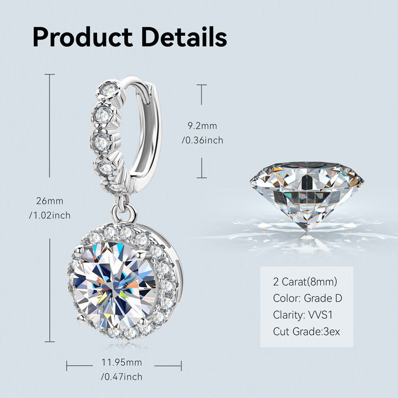 Mosangshi Luxury Light Luxury Full Diamond Earrings