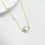 Natural Baroque Pearl Necklace Women's S925 Sterling Silver