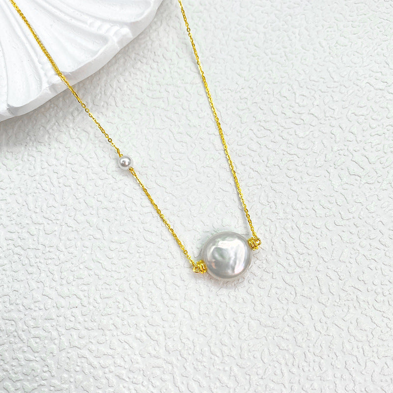 Natural Baroque Pearl Necklace Women's S925 Sterling Silver