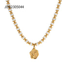 European And American Titanium Steel Shell Pearl Necklace