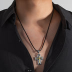 Heart-shaped Skull Alloy Cross Pendant Necklace
