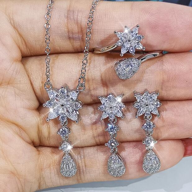 Jewelry Necklace Zircon Set Set Bride
