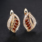 Women's Colorful Electroplated Leaf Earrings