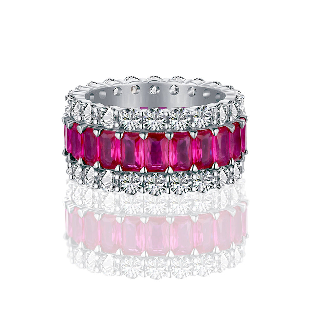 Simulated Diamond Zircon Fire Colored Gemstone Ring