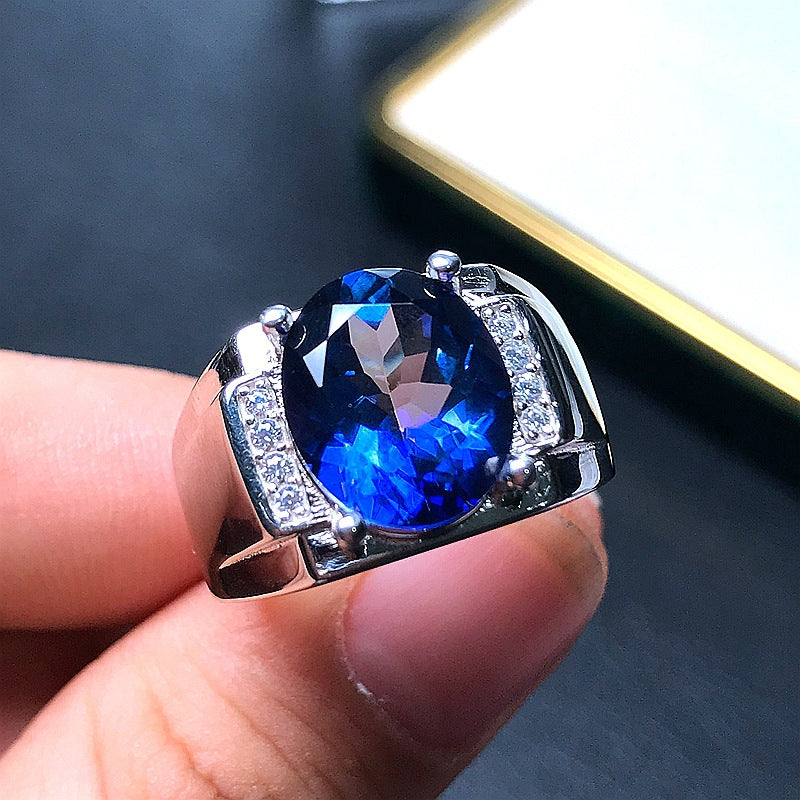 Men's Natural Tanzanite Topaz Ring
