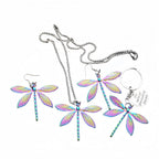 Colorful Rainbow Dragonfly Keychain Keyring