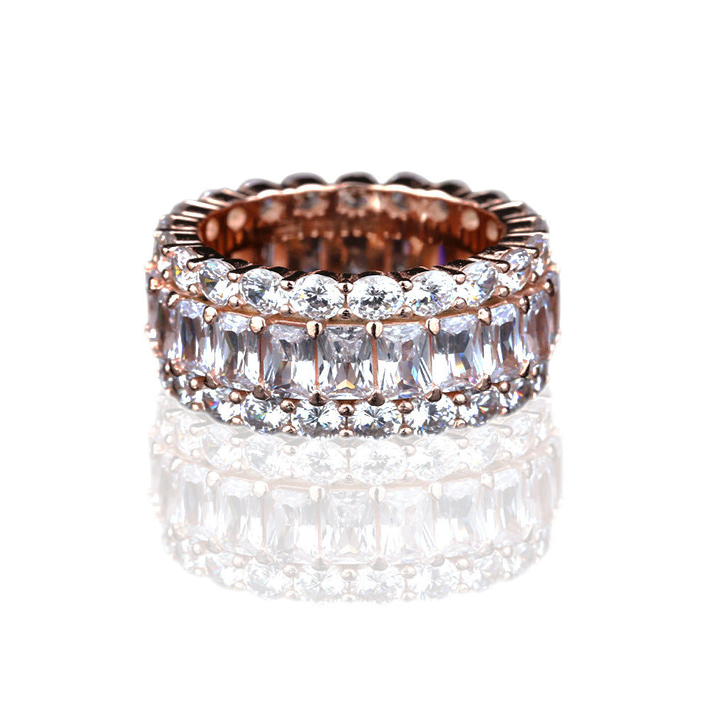 Simulated Diamond Zircon Fire Colored Gemstone Ring