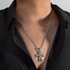 Heart-shaped Skull Alloy Cross Pendant Necklace