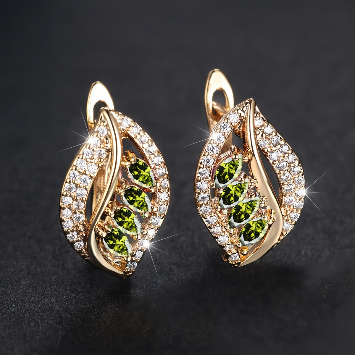 Women's Colorful Electroplated Leaf Earrings