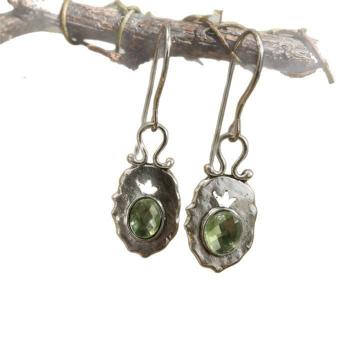 Women's Vintage Light-green Crystal Earrings