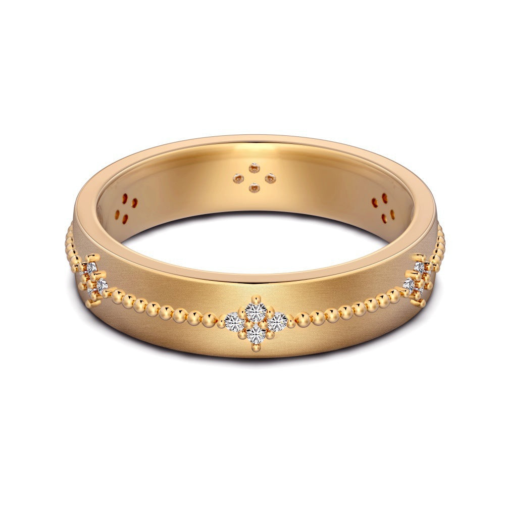 S925 Sterling Silver Ring Men's And Women's Light Luxury High-grade Zircon Inlaid Personality Simple Daily