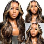 Highlight Ombre Lace Front Wavy Lace Glueless Wig