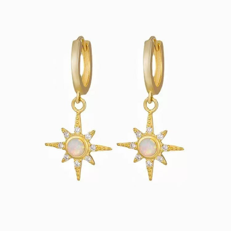 Personalized Eight-Pointed Star 3-Piece Earring Set With A Luxurious Finish