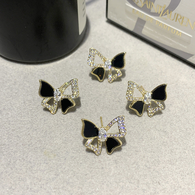 Micro-inlaid Hollow Butterfly Fairy-style Earrings