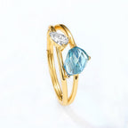 Fashion Light Luxury Sky Blue Topaz Ring