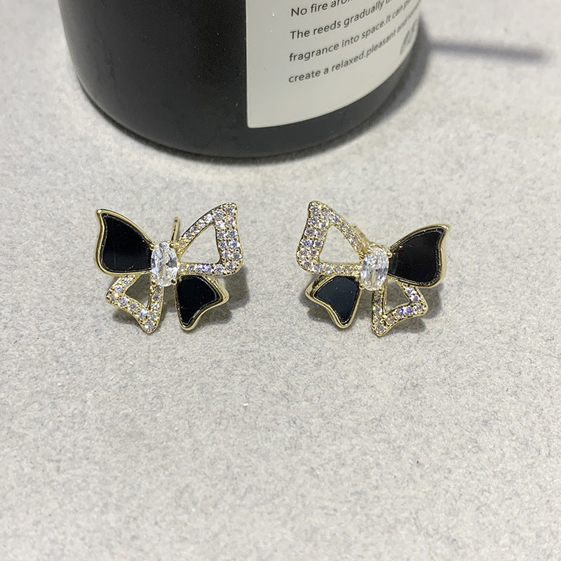 Micro-inlaid Hollow Butterfly Fairy-style Earrings