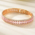 Men's And Women's Fashion Full Diamond Zirconia Double-row Tennis Chain Bracelet