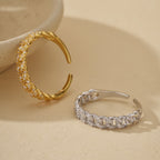 S925 Sterling Silver Full Diamond Twist Ring For Women, Lightweight Luxury And Personality