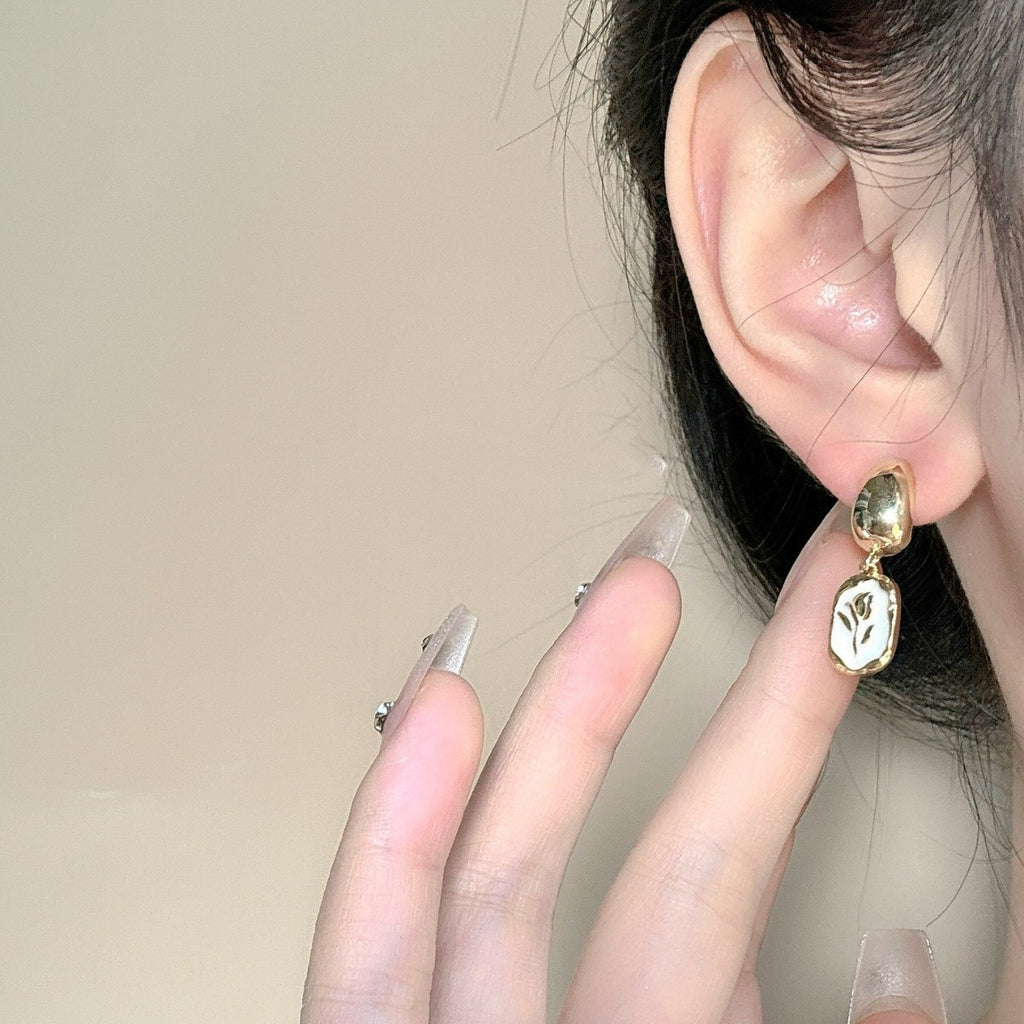 S925 Silver Needle Asymmetric Ear Stud Female
